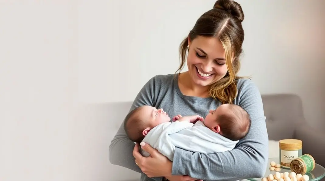 Mãe segurando seu recém-nascido simbolizando cuidados e segurança.